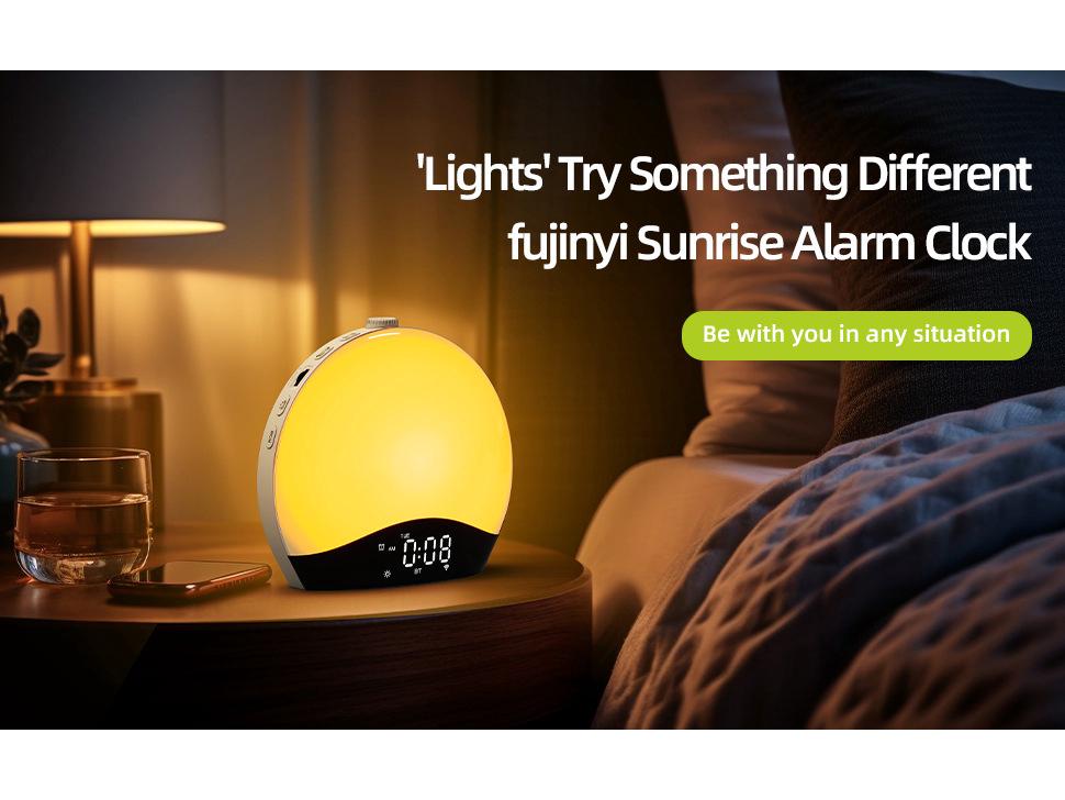Top-Selling Bluetooth Ambient Light Alarm Clock with Sunrise Simulation and White Noise for Bedroom