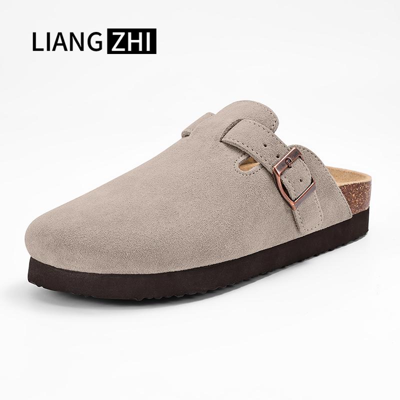 Fashion Shevalues Suede Clogs For Women Men Summer Cork Mules Soft Footbed Sandals With Arch Support  New Leisure Fashion Genuine Clogs