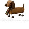 Dachshund Dog Statue Plaid Scarf Figurine, Retro with Paw Miniature Puppy Decoration Print Charm, Handcrafted Mini Desktop Office Accessories