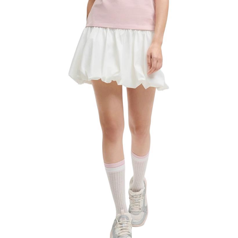 FILA Original High Waist A-Line Pleated Comfortable Slim Fit Casual Skirt Women skirts Cloud-White F51W529304F-WT