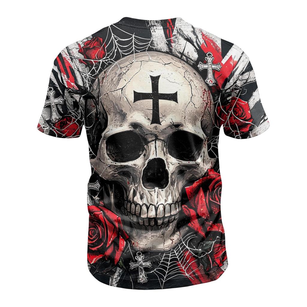 Men's Halloween Printed Short Sleeve Neck T-Shirt for Casual Daily Wear Holiday Party