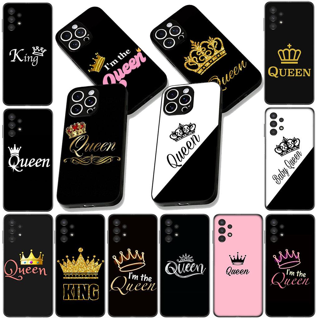 Cover for Samsung Galaxy Note 20 9 8 S8 S10 S9 Plus A54 A33 A21S A31 M21 S10E A17 Coque Phone Case Crown King Queen Princess