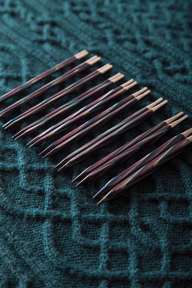 Knit Picks Options Foursquare Wood Interchangeable Needle Set US 4–11 (Ergonomic Square Tips, Laminated Birch, Cables Included)