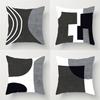 Black White Gray Geometric Print Home Decor Pillowcase Bedroom Living Room Sofa Decoration Polyester Cushion Cover with Zipper