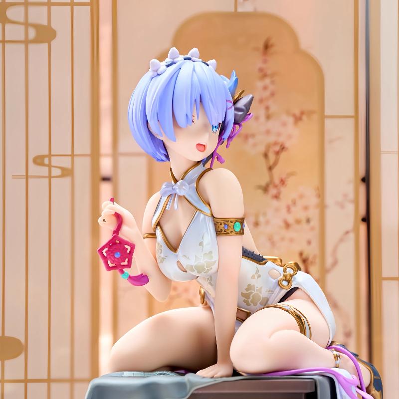 24cm Rem Emilia Re Zero Anime Figure Gk Statue Chinese Style Collectible Model Desktop Decoration Gift For Anime Fans