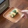 2Pcs Square Wooden Plates 6.5 Inch Acacia Wood Dinner Dish Plate Cake Dessert Plate Fruit Snack Serving Tray Kitchen Tableware