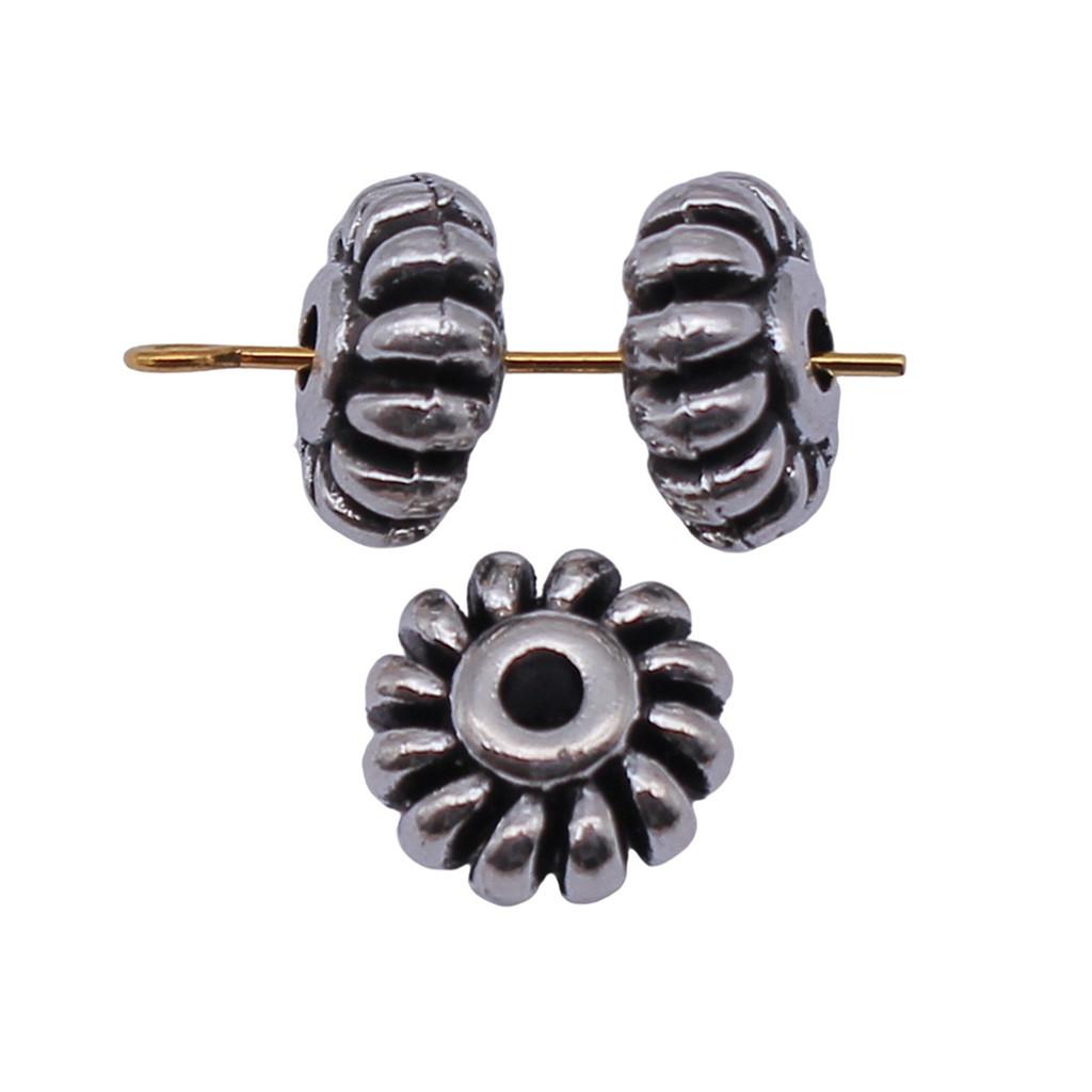 Multi Color Flower Edge Spacer Beads Metal Charms For Jewelry Making Accessories