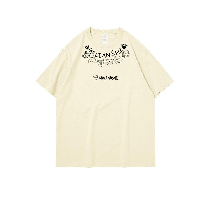 Pure cotton American short-sleeved t-shirt women's summer new loose fat mm design sense niche high street half-sleeved top