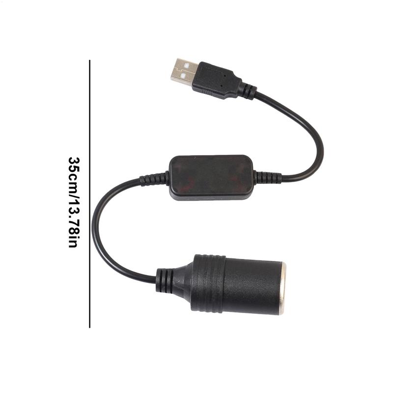 CarLighter Adapter Cable Female Converter USB Adapter 5V to 12V Converter Plug Socket Wired Controller Plug CarLighter Adapter