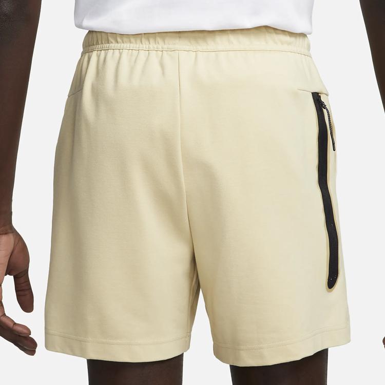 Nike Tech Fleece Lightweight Solid Color Drawstring Straight Leg Shorts Men shorts Yellow DX0828-783
