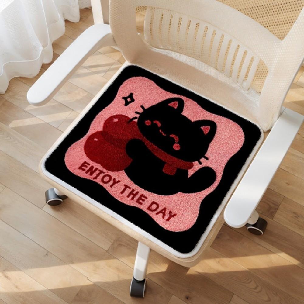 Cute 40x40cm Chair Cushion Imitation Cashmere Anti-slip Dining Chair Pad Winter Warm Comfortable Kitchen Chair Pad Dining Chair