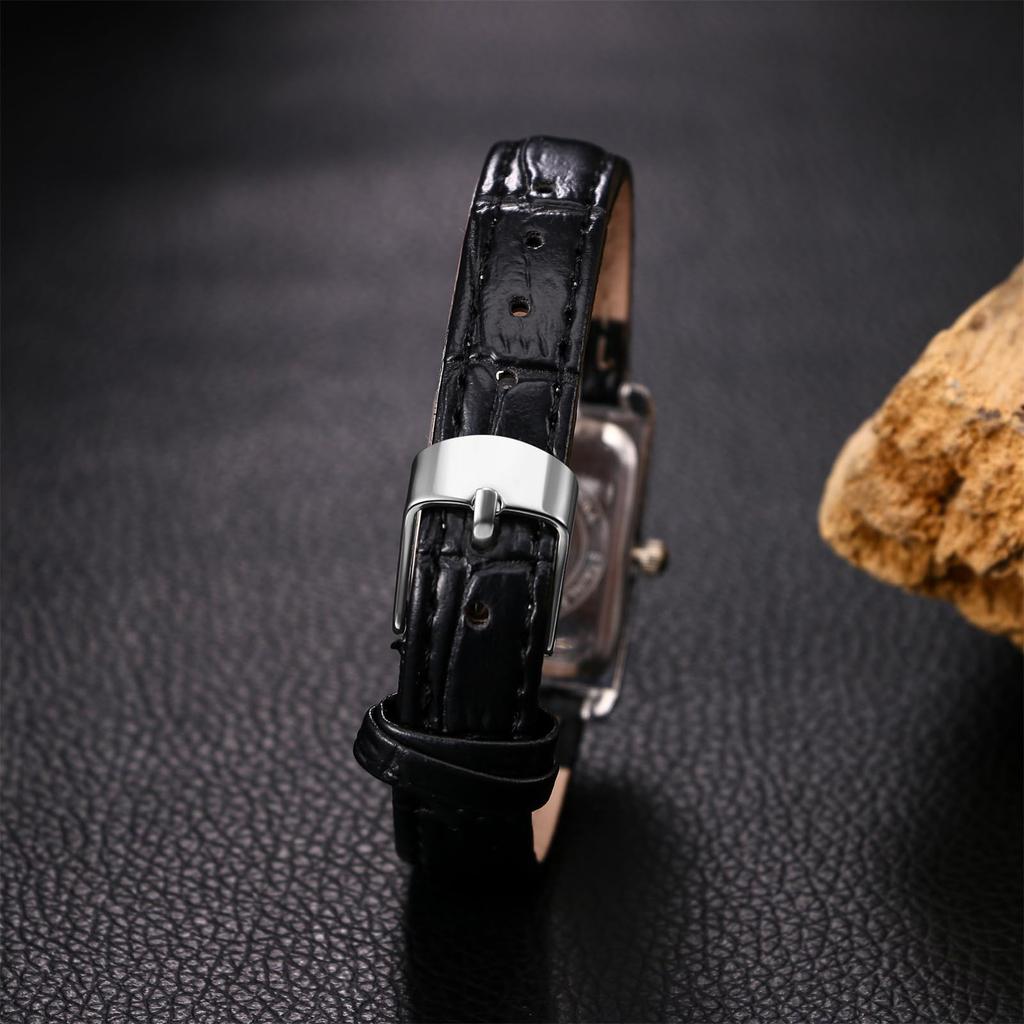 Cute Analog Watch with Roman Alphabet Leather Commuter Perfect for White or As a Gift for Her Women's Display Waterproof, Square, Strap, Watch,