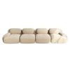 4-Seater Sofa Soft Corduroy, Frameless, 32D High-Elastic Padding, Pet-Friendly, Vacuum-Packed, Combinable, No Assembly for Bedroom and Office, Beige