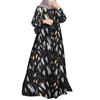 Spot Cross-Border New Printed Middle Eastern Muslim Malay Long Sleeve Round Neck Dress