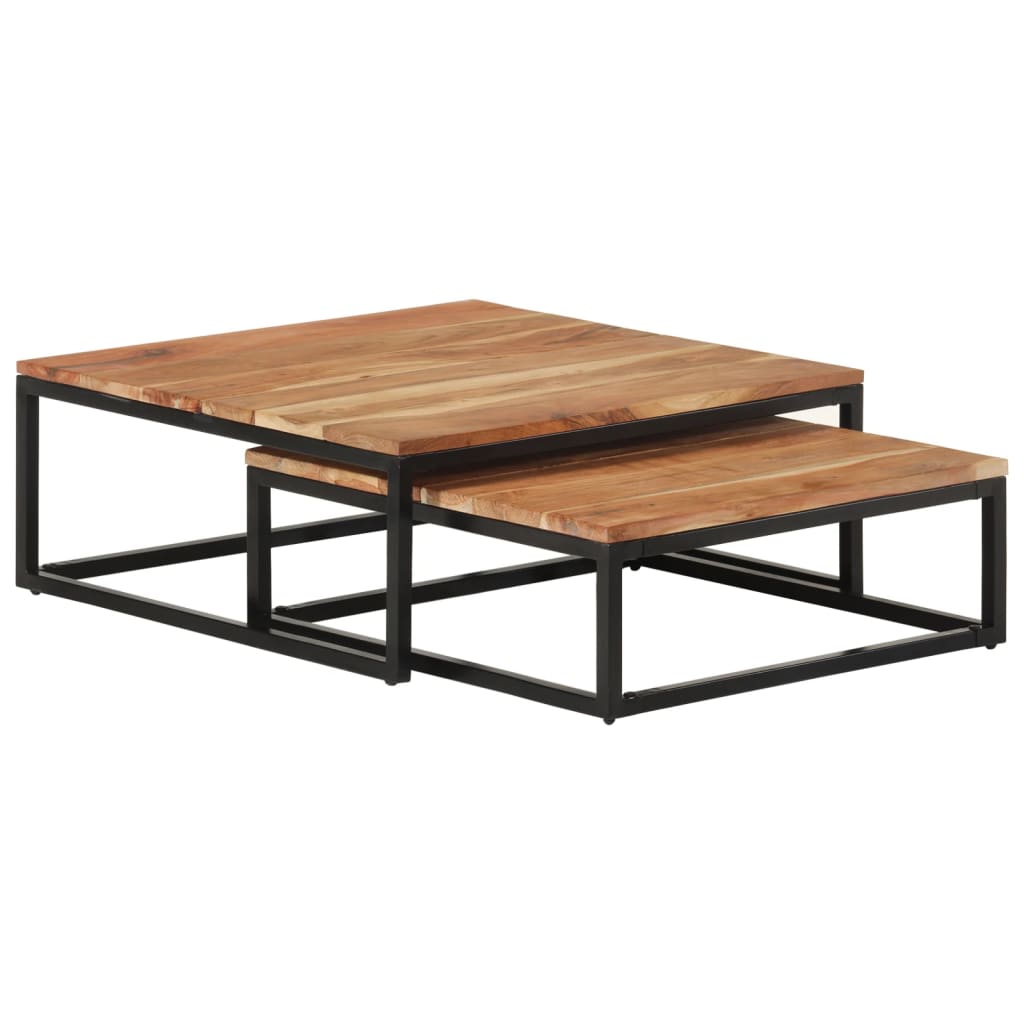 Nesting Tables 2 Pcs. Solid Acacia Wood