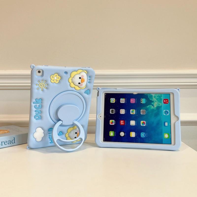 Cartoon Duck Silicone Case IPad 10 With Rotating Stand Shockproof Soft Cover Mini 6 Anti-Scratch Animal Design