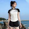 2026 Women's Conservative Short Sleeve Plus Size Slimming Swimsuit - Professional Training and Hot Spring Swimwear
