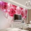 Custom Any Size Murals Wallpaper 3D Romantic Rose Red Flowers Photo Wall Cloth Wedding House Bedroom Home Decor Papel De Parede