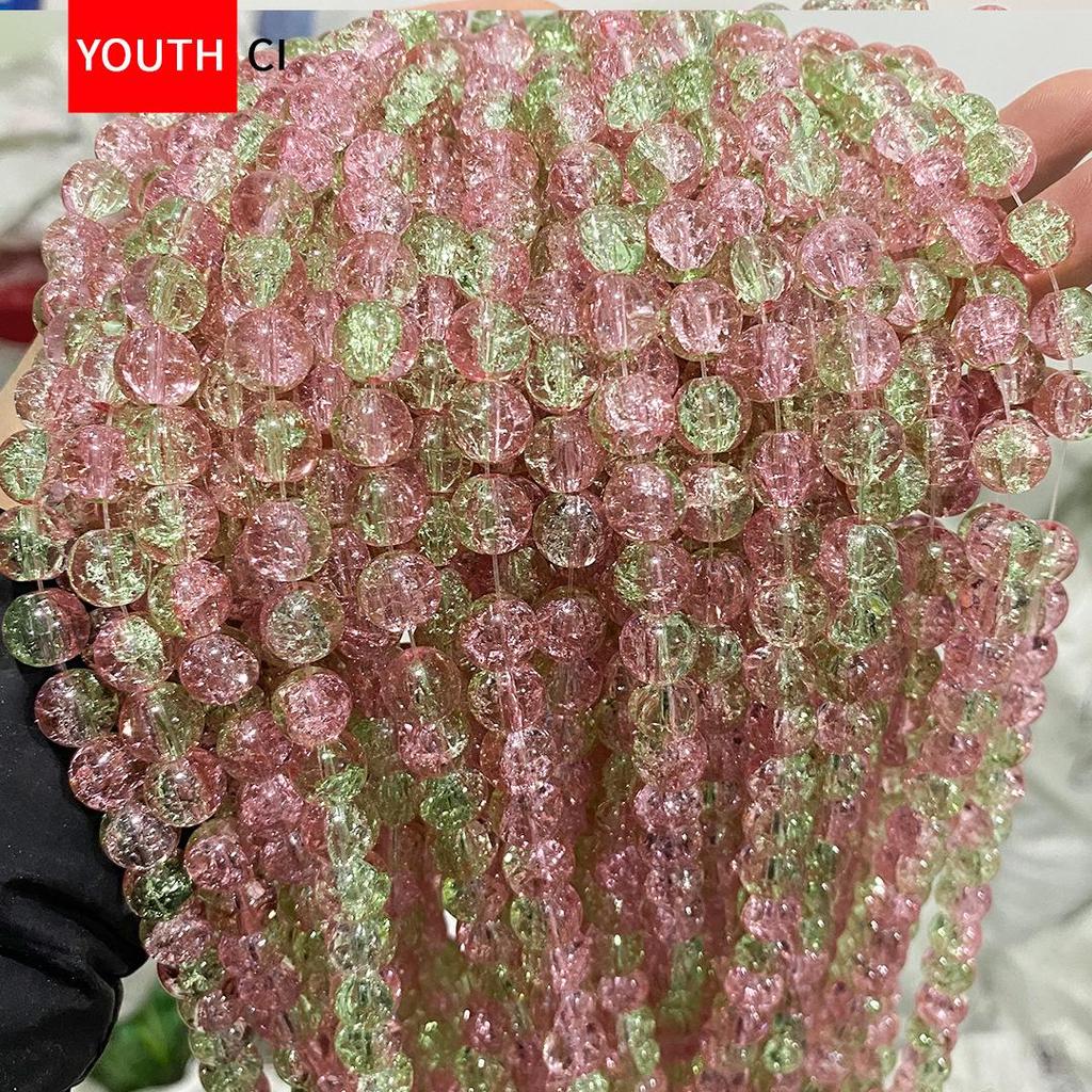 Koraliki z kryształowego szkła z glazurą crackle ice do samodzielnego tworzenia bransoletek i projektów przekładek