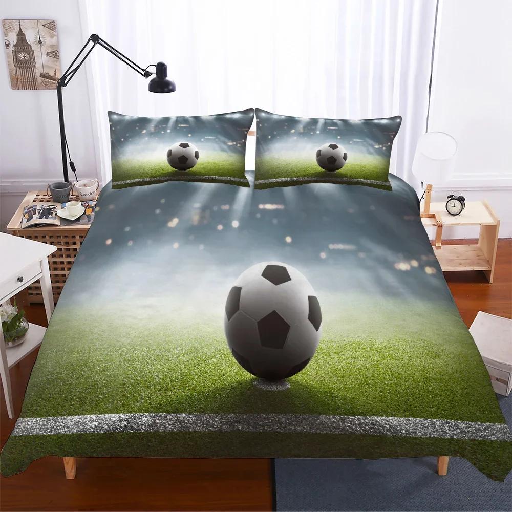 Men Bedclothes Sports Fotbal Bed Cover Sets Comfortable Soft with Soft Fabric Duvet Set Beding Sets Socer 172*218cm 20*230cm Bedsets Young Boys