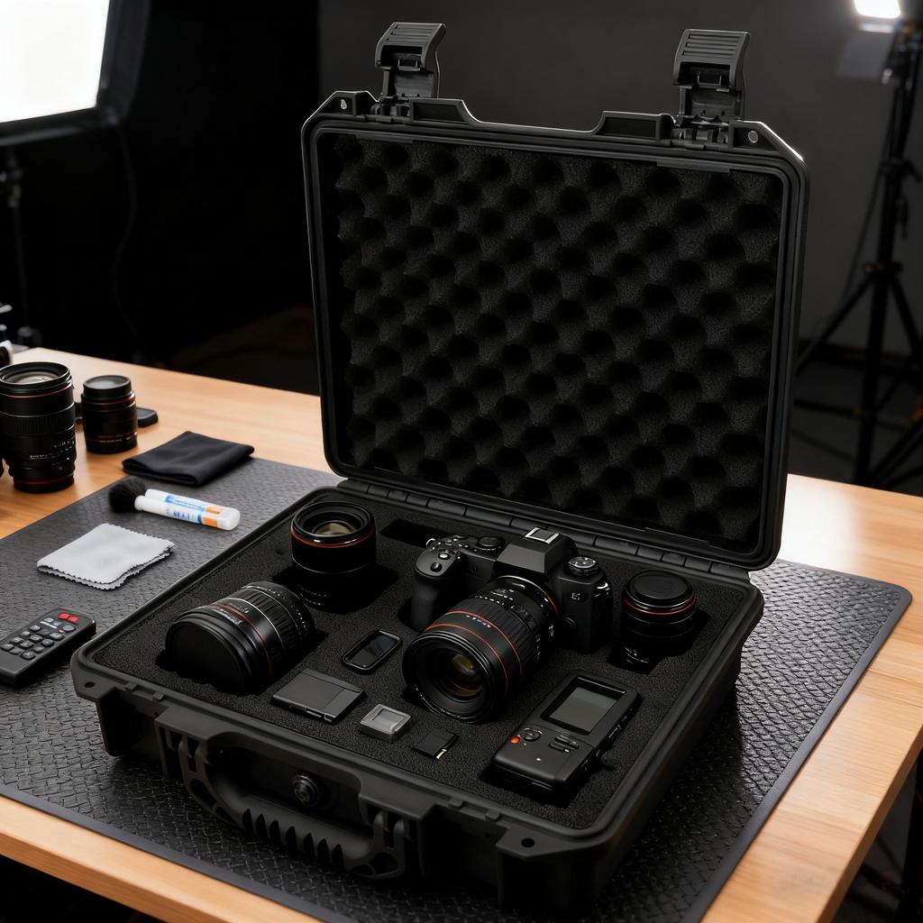 1pc Portable All Weather Waterproof Protective Hard Case, Camera Dry Case with Customizable Foam,for Drones Camera Equipments
