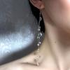Minimalist Dewdrop Necklace & Ice-Transparent Earrings Set: Crystal Bead Clavicle Chain Jewelry.