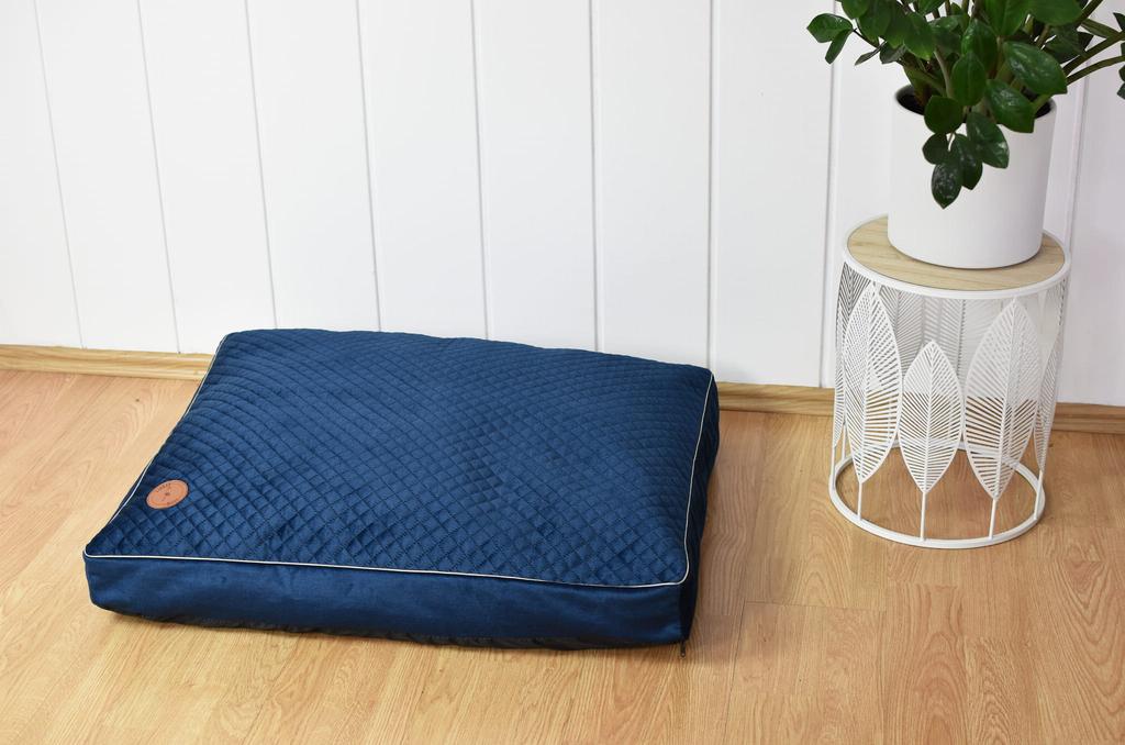 Mia Navy Blue Quilted Pillow - 70 X 60 X 8