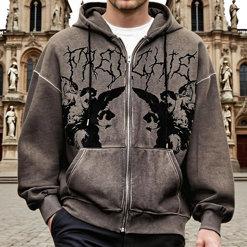 

Men s Graphic Hoodie Fashion Daily Casual Long Sleeve Hooded Outdoor Vacation Streetwear M