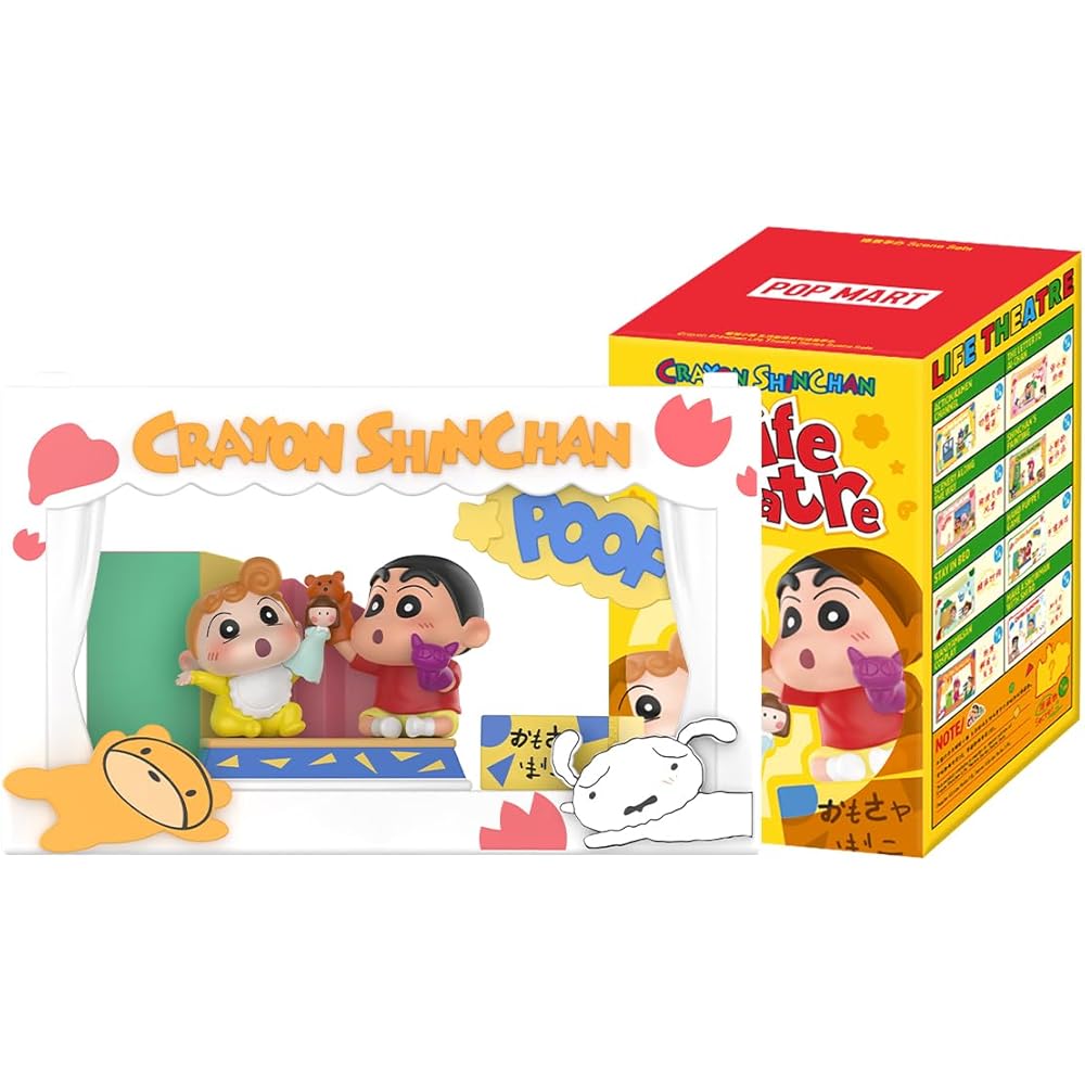 

Pop Mart Crayon Shin-chan Life Theater Series Scene Set 8-Piece Assortment Blind Box Figure PVC Toy
