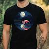 Men's T-Shirt Flamingo In Moonlight Motif Cotton Size XS To 5XL