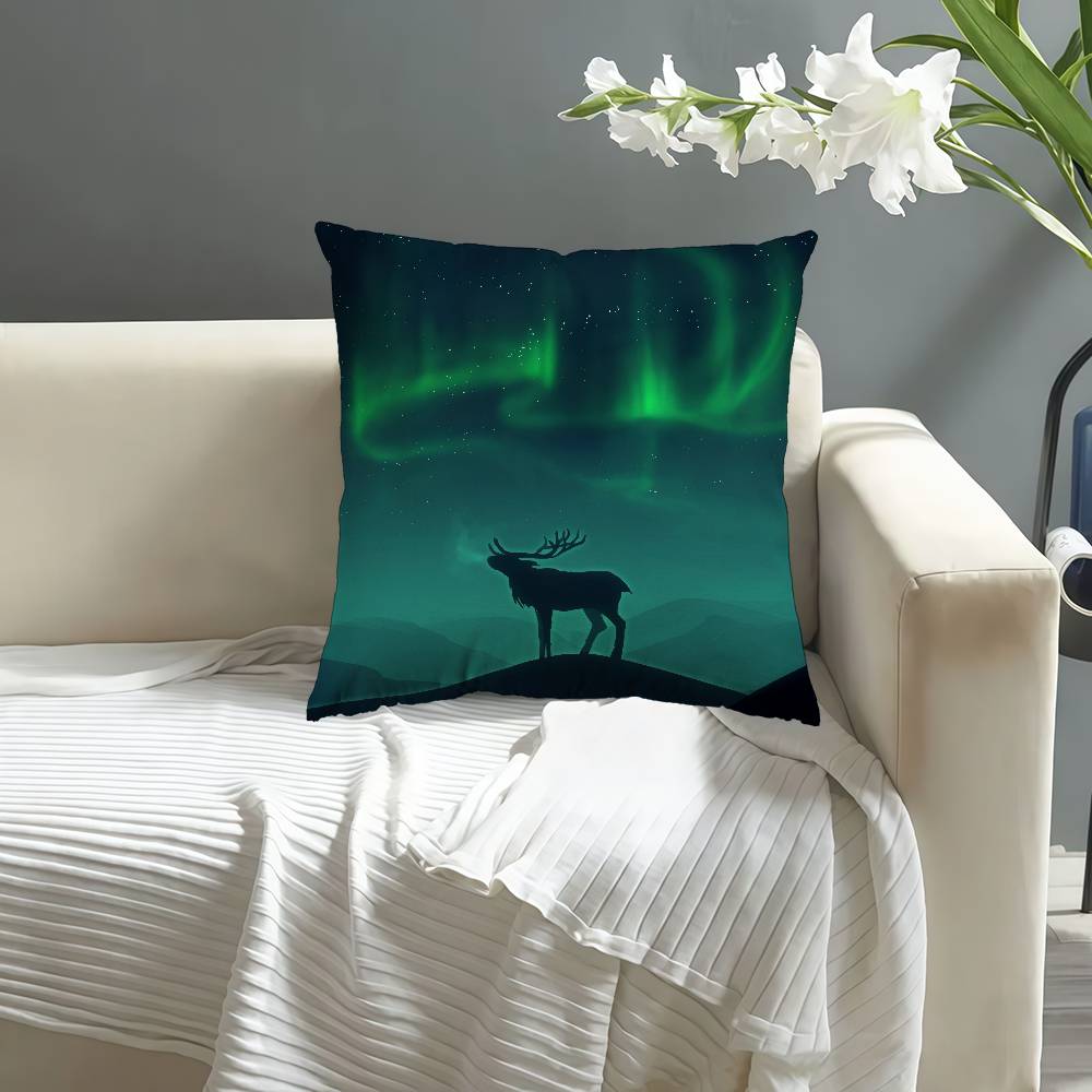 Nature Aurora Beauty Pillow Cushion Cover Pillowcase Living Room Sofa Home Decor
