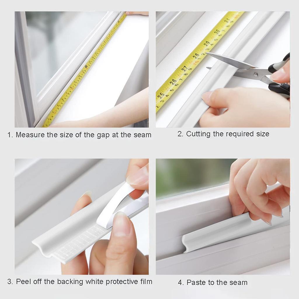 Sealing Strips Windproof Soundproof Window Seal Strip for Sliding Windows Gap Filler Self Adhesive Trimmable Window Accessories