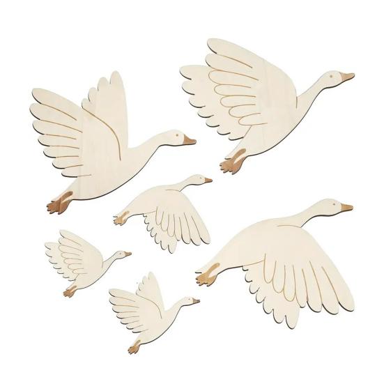 

6 шт./набор Деревянная настенная декорация «Чайка» Фермерский дом Рустик Морская птица Настенное искусство Скульптура Дом Гостиная Ванная комната Настенная декоративная табличка 1 Set