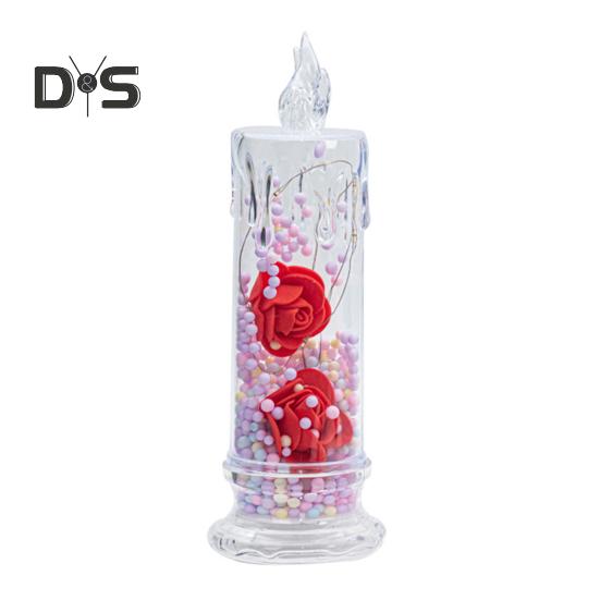 1 szt./2 szt. Wieczne kwiaty Bezpłomieniowe świece LED Migoczące świece filarowe Walentynkowe lampki nocne na ślub, dekorację domu