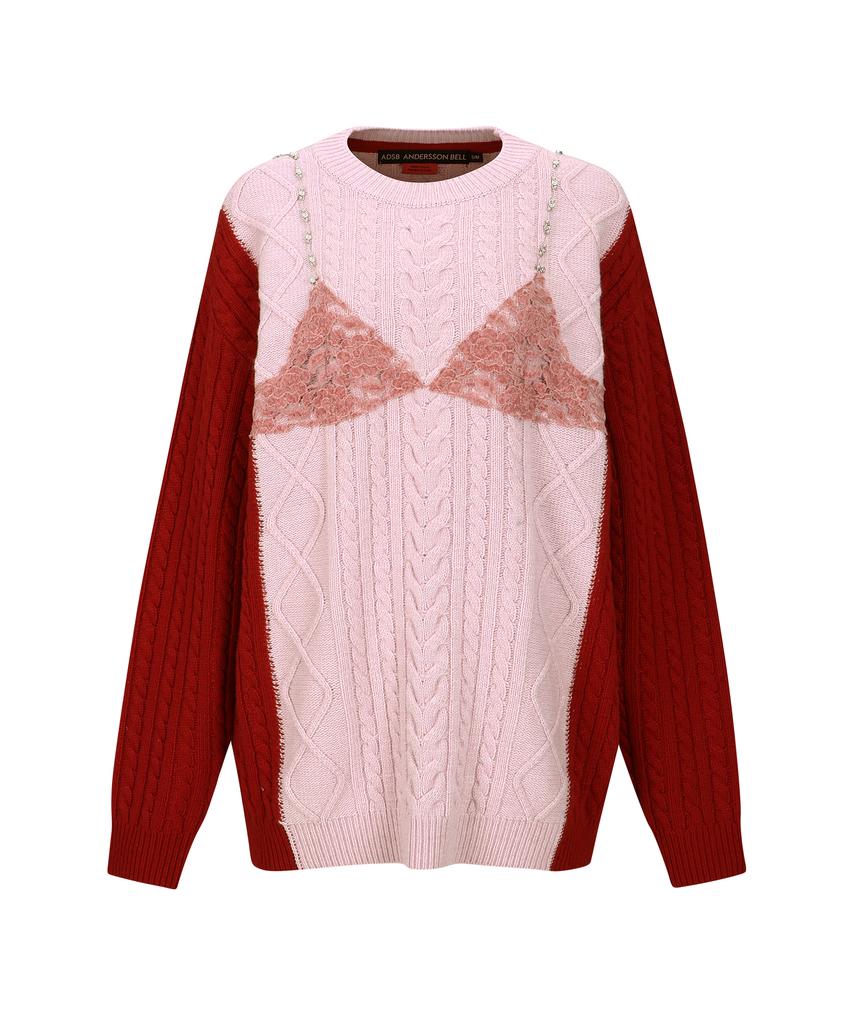ADSB ANDERSSON BELL Lace Lingerie Boyfriend Fit Knit Atb1183W(Pink)