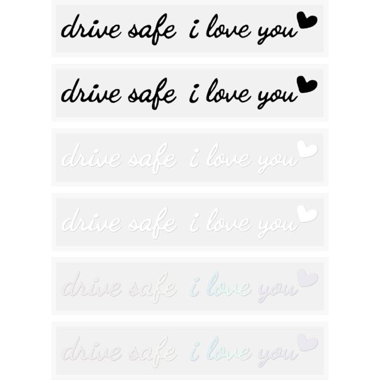 6 Pcs Car Mirror Decals Drive Safe I Love You, 4.7” Waterproof High-Adhesion Car Rearview Stickers in 3 Colors, Motivational Decor for Women, Daily