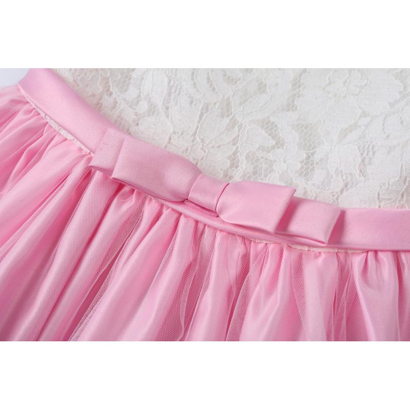 Bestseller Baby 100-Tage-Geburtstagskleid mit Schleife, Haarband, Puffrock und Spitzenkleid