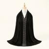Ramadan Muslimischer Schimmer Strass Jersey Baumwolle Hijab Schal für Damen Einfacher Kopfschal Schal Wickeltuch Islamisches Stirnband Turban Bandana