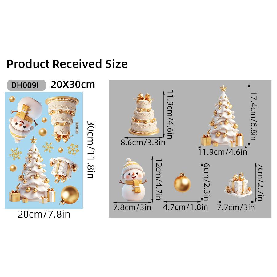 Christmas Snowflake Elk Snowman Glass Sticker Noel Ornaments Xmas Wall Stickers Merry Christma Decor Happy New Year Sticker