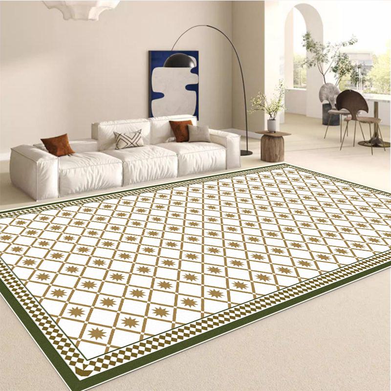 Modern Light Luxury Green Rugs for Living Room Abstract Decoration Large Carpets Non-slip Coffee Tables Mat Washable Bedroom Rug