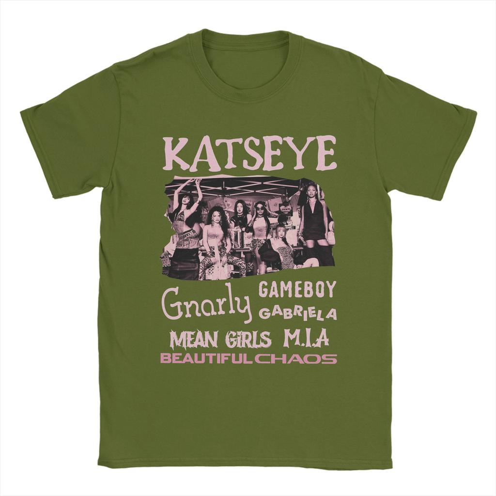 Casual Katseye Kpop Girl Group T-Shirt Men Crew Neck Cotton T Shirts  Short Sleeve Tee Shirt Printed Clothing
