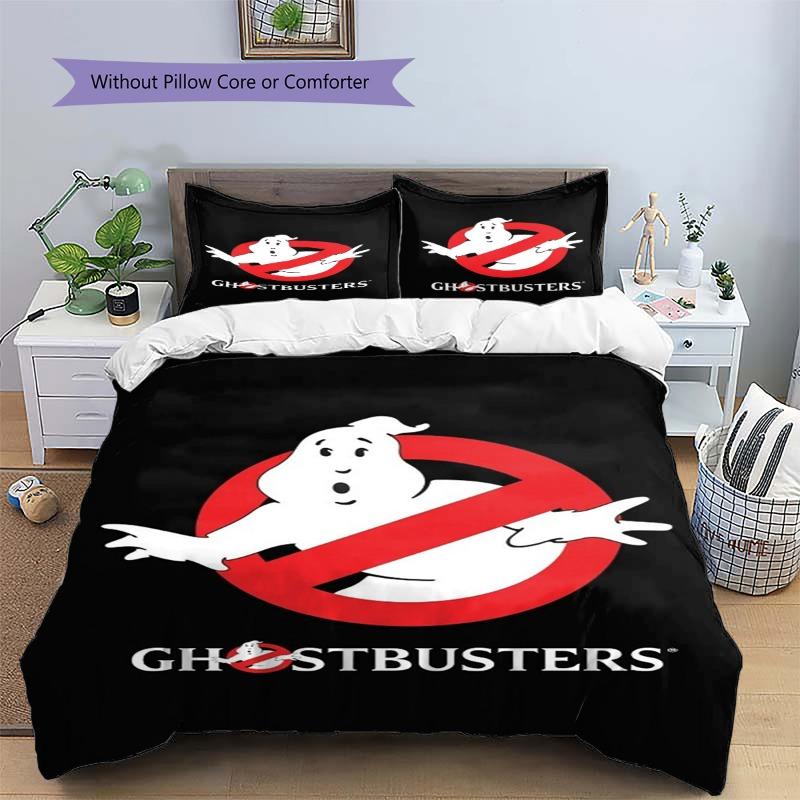Ghostbusters Classic Movie Logo Print 3‑Pieces Duvet Cover Set Film Bedding Without Pillow Core Comforter Bedroom Home Decor