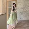 Summer New French Thin Small Fresh Dress Light Green Seaside Vacation Suspender Skirt Women's Medium and Long 2026