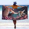 Großes Strandtuch Fuchs Aquarell-Druck Wandteppich Boho Floral Dschungel Dekor Tropisches Tier Wandkunst