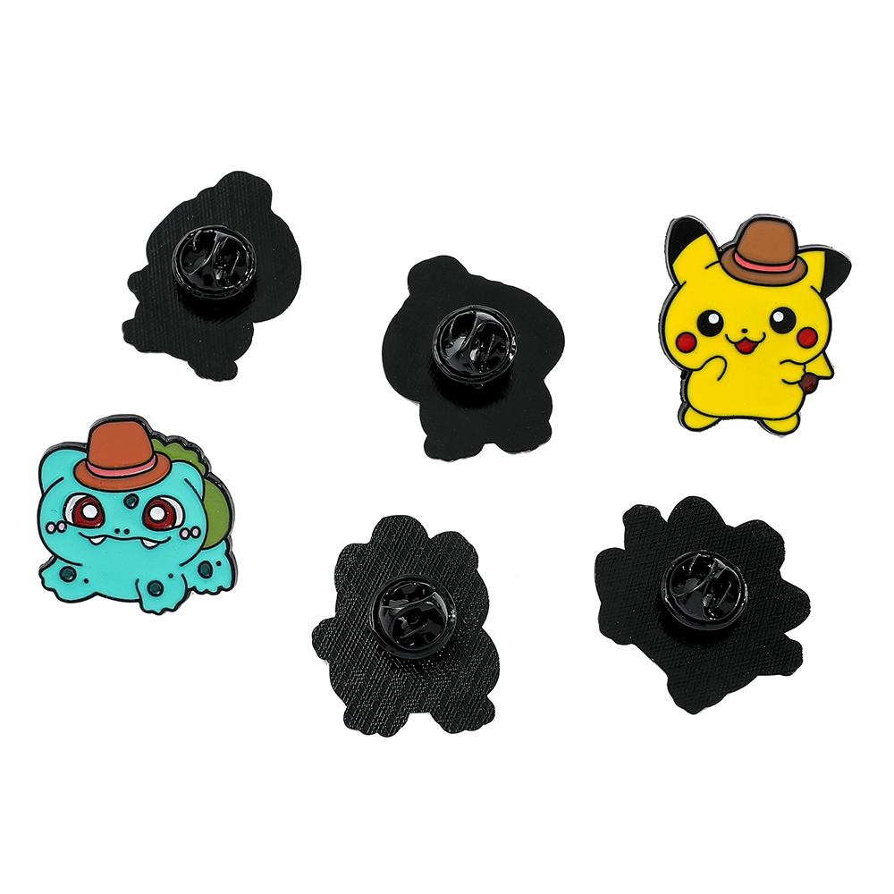 Anime Brooch Cartoon Figure Kawaii Pikachu Psyduck Bulbasaur Metal Badge Enamel Pin Jacket Jeans Lapel Pin Accessories