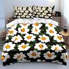 White daisy hand-drawn pattern Print Bedding Set 1 Duvet Cover 2 Pillowcases for Adult and Children Luxury Gift Full Size