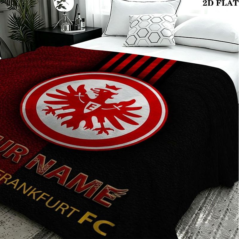 1PC Eintracht Frankfurt Custom Name Patterned Flannel Blanket Suitable For All Seasons for Home Decor Warmth and Comfort Gifts Holiday Present