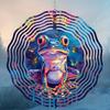 10 Inch Frog Neon Wind Spinner 3D Kinetic Metal Hanging Sculpture with 360 Rotating Hook for Outdoor Garden Yard Patio Decor Unique Gift