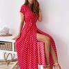 Sommer neues bedrucktes Pünktchenkleid Damen Pünktchen