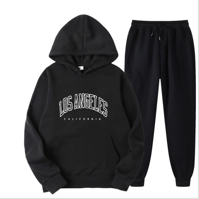 Europäische und amerikanische Herrenmode Frühling und Herbst Kapuzenpullover einfarbig Pullover-Anzug Herren Sport- und Freizeitanzug Herren-Kapuzenpullover